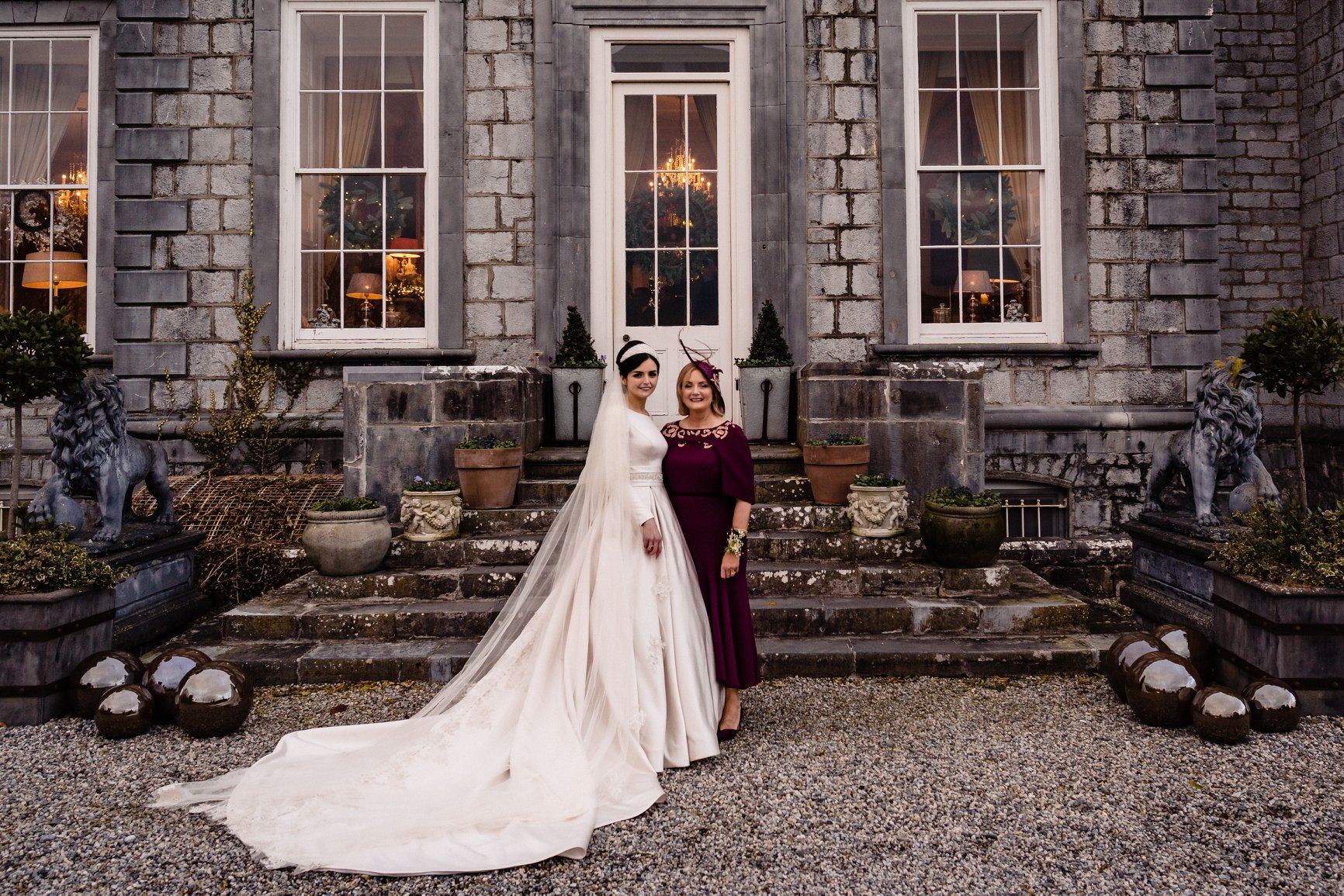 Models wearing a gowns